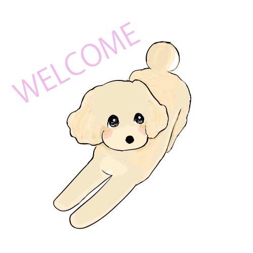 welcomeもこ・犬GIF