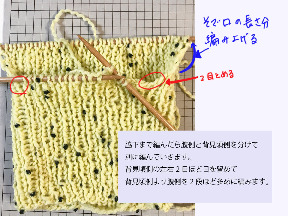 輪あみのセーター編み方・手編み犬服